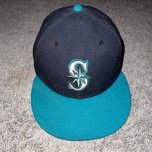 New Era 59FIFTY Teal/Navy Seattle Mariners Authentic Collection On Field 7-1/4